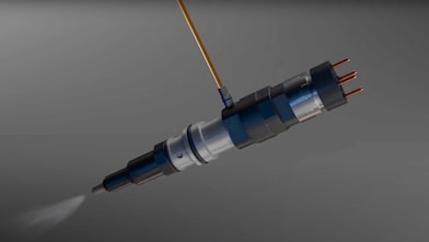 3D model of an injector nozzle deposit