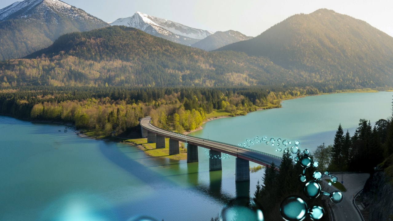 Bridge on river