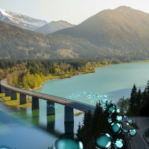 Bridge on river