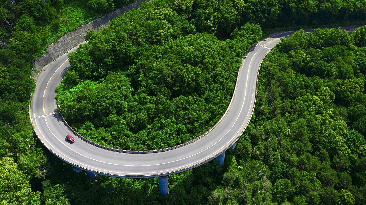 Road around the mountains