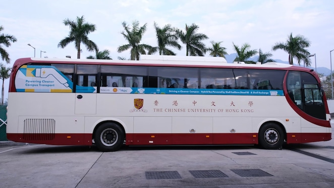 First hybrid school bus to begin operation at CUHK