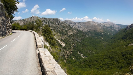 Road between the mountains with beautiful nature surrounding