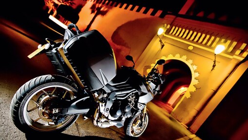 motorcycle standing on the roadside