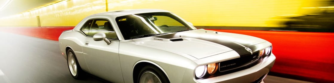 Mustang driving through the tunnel in San Francisco