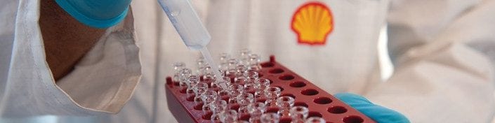Scientist doing testing inside the lubricants lab