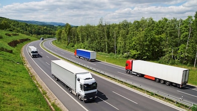 Trucks on Highway