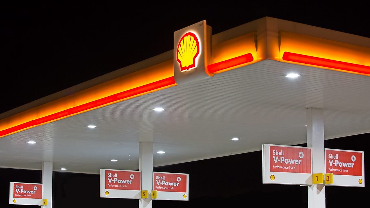Shell forecourt pecten night