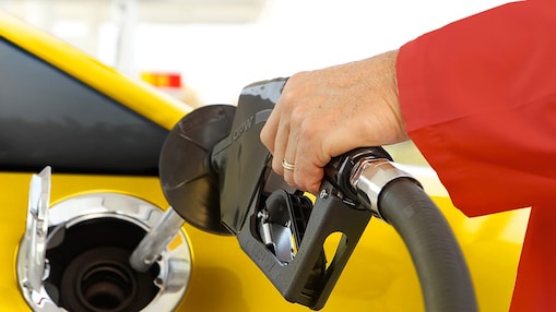 Person filling up at a fuel station