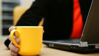 laptop tea cup