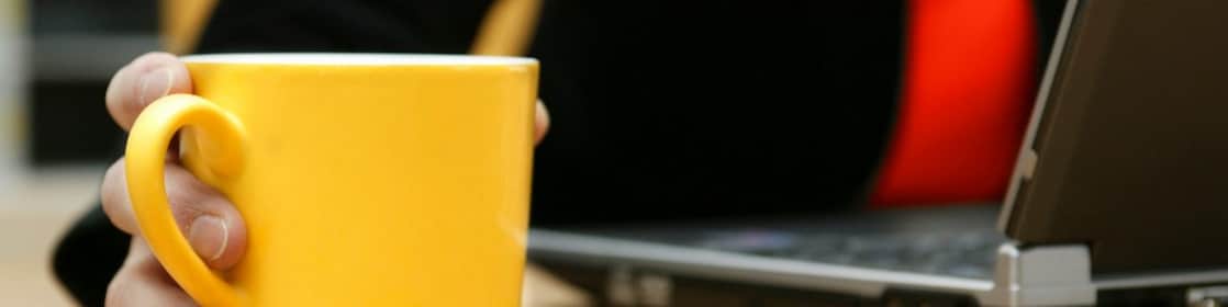 laptop tea cup