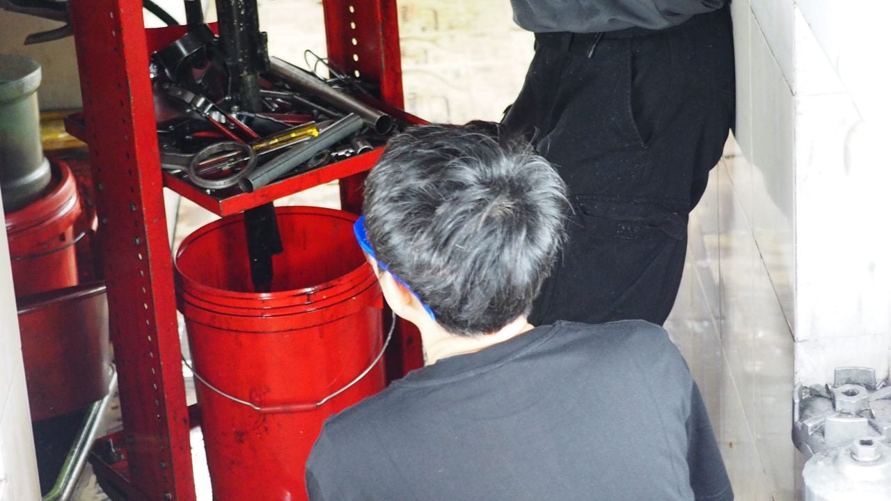 process of removing oil