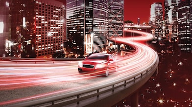 car on the bridge