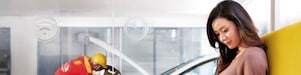 women sitting inside customer lounge